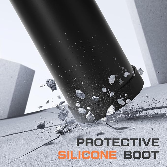 40 oz Insulated Water Bottle with Straw& Spout 2-in-1 Lid, Triple Wall Vacuum Stainless Steel Cold 48H, Leak Proof Sports Metal Flask Jug with Paracord Handle, Black