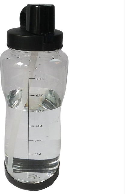 Hydration Bottle 64 oz (2 Liter) Daily Water Tracker - Time Marked to Ensure You Drink 64 Ounces of Water Throughout the Day. Make Sure You Stay Hydrated.