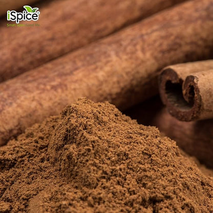 iSpice PREMIUM GROUND CINNAMON | Pure and Fresh | Essential Kitchen Spice | CANELA MOLIDA | DELICIOUS- Free of ANY Artificial Colors 4.9oz (138g)