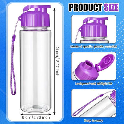 Mifoci 20 Pieces Water Bottle Bulk Plastic Water Bottles Bulk Gym Sports Adults Reusable Large Water Bottles with Leak Proof Flip Top for Party Outdoor(17 oz,Vibrant Color)