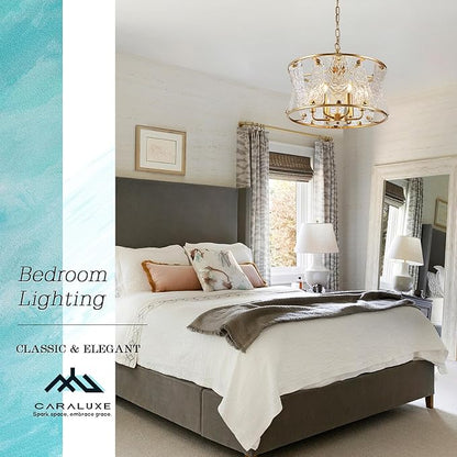 Modern Gold Round Chandelier 6 Light Drum Glass Chandelier Light Fixture18in Hammered Glass Chandelier for Dining Room Kitchen Entryway Bedroom Breakfast Nook