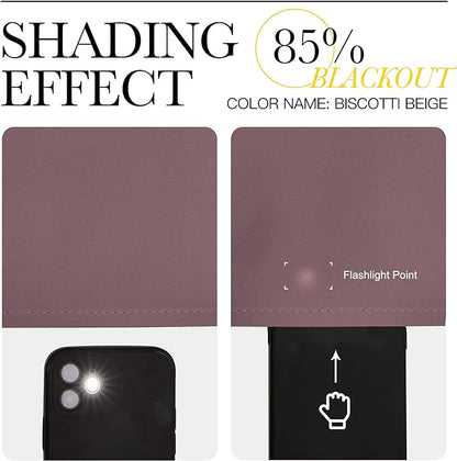 NICETOWN Dry Rose Room Darkening Curtains for Kitchen, Set of 2, 42 inches Wide by 50 inches Long, Window Treatment Thermal Insulated Solid Grommet Room Darkening Curtains/Drapes for Bedroom