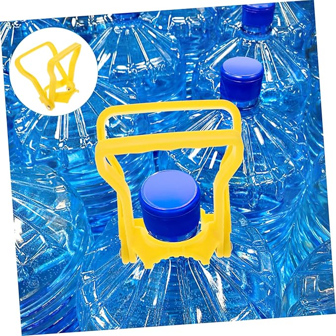 BESPORTBLE 4Pcs 5 Gallon Water Bottle Handles - Stable Ergonomic Grip Handle Carrier Drinking Water Bottle Carrier for 5 Gallon Water Jugs for Prevents Tilting (Yellow)