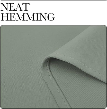 NICETOWN Greyish Green Room Darkening Curtains for Kitchen, Window Treatment Thermal Insulated Solid Grommet Room Darkening Curtains/Drapes for Bedroom (Set of 2, 42 inches Wide by 68 inches Long)