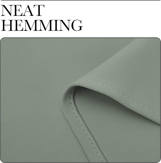 NICETOWN Greyish Green Room Darkening Curtains for Kitchen, Window Treatment Thermal Insulated Solid Grommet Room Darkening Curtains/Drapes for Bedroom (Set of 2, 42 inches Wide by 48 inches Long)