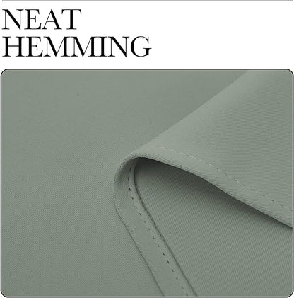 NICETOWN Greyish Green Room Darkening Curtains for Kitchen, Window Treatment Thermal Insulated Solid Grommet Room Darkening Curtains/Drapes for Bedroom (Set of 2, 42 inches Wide by 50 inches Long)