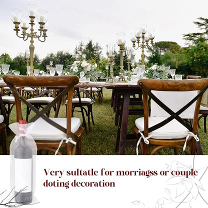 Trinkrittey 30 Pcs Organza Wine Bags 14.6" x5.5" White Organza Wine Bags Wine Bottle Gift Bags with Drawstrings Sheer Mesh Wine Gift Pouches for Wedding Festival Party Birthday