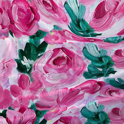 AILONEN Rose Shower Curtain,Large Group of Roses Waterproof Fabric Shower Curtain Set for Girls Kids Teens, 36" W*72" H Oil Painting Rose Theme Bathroom Decor