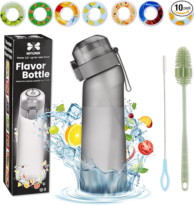 Air Water Bottle 650ML - Scented Air Water up Bottle with 7 Flavor Pods, BPA-Free Tritan, With Cleaning Kit | Sugar-Free Hydration Solution Flavored Water Bottle