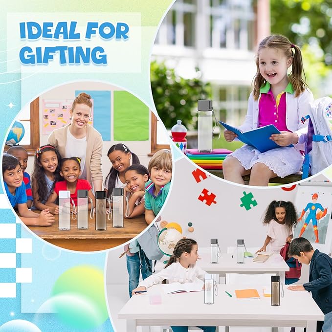 Mifoci 20 Pieces Water Bottle Bulk 17 oz Plastic Water Bottles Bulk Gym Sports Adults Reusable Large Water Bottles for Outdoor Fitness(Grey, White, Black,Rectangle)