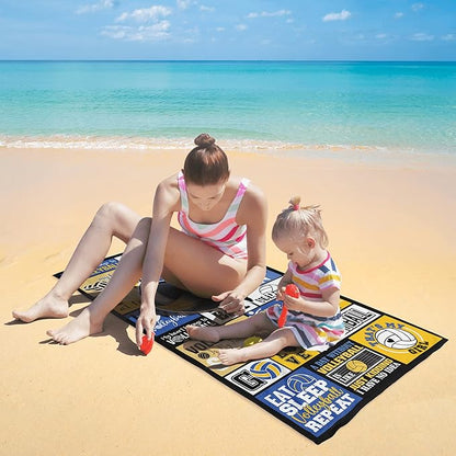Football Towel for Boys 30" x 60" Microfiber Football Beach Towel for Kids Bath Pool Shower Camping Travel Towel