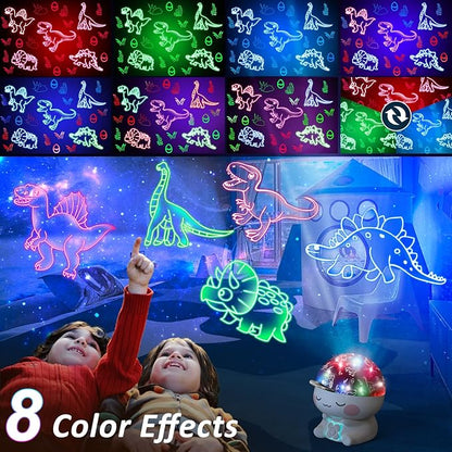 Dinosaur Night Light for Kids Room,Girl Dinosaur Toy,Dino Projection Kids Toys for 1-12 Year Olds Girls.Birthday Holiday Chirstmas Dinosaur Gifts for 3-8 Year Old Girls,Girls Room Decoration