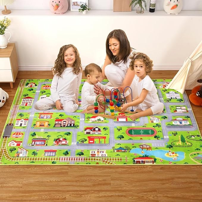 Kids Rug 3x5 Rug Baby Floor Mat Kids Educational Rug Area Rug for Classroom Play Mats for Babies and Toddlers Nursery Rug Kids Room Rugs for Bedroom Carpet Car Rug