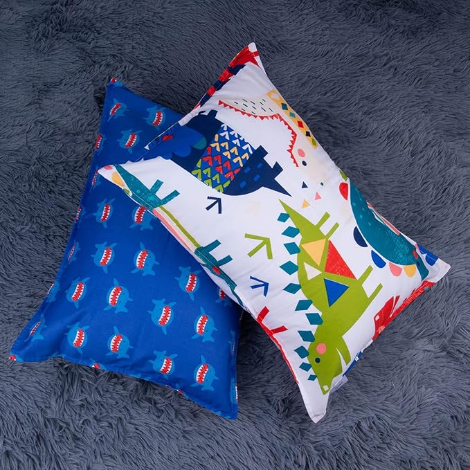 ALVABABY Toddler Pillowcases Fits 13 x 18 or 12x 16 Kids Pillow Cover Cotton Baby 2pcs Envelope Kids Pillowcases for Boys Girls Sleeping and Travel 2TPW27