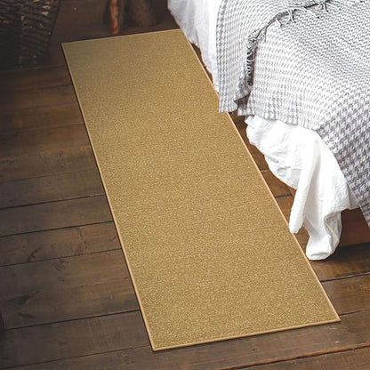 Machine Washable Modern Solid Design Non-Slip Rubberback 2x6 Traditional Runner Rug for Hallway, Kitchen, Bedroom, Living Room, 2'2" x 6', Beige