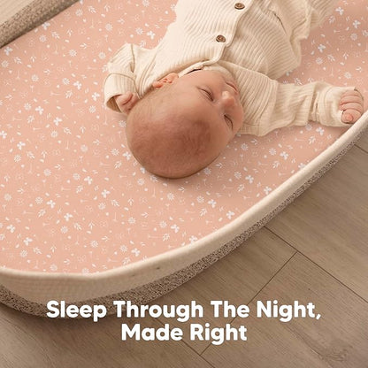 2-Pack Organic Bassinet Sheets for Girls, Boys - 100% Cotton Bassinet Mattress Sheets Compatible with Halo Bassinest Swivel Sleeper, Graco, Baby Delight, Chicco, Fitted Bassinet Sheets (Butterflies)