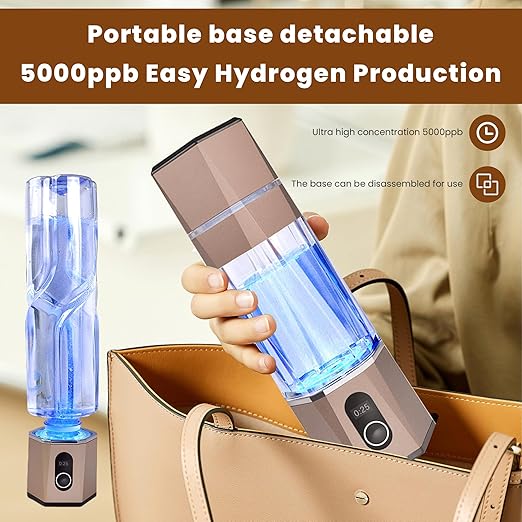 Portablely Hydrogen Generator Water Bottle,Drinking Hydrogen Water Generator, Hydrogen Rich water Generator bottle for Outdoor Sports（champagne, zbfC1champagne