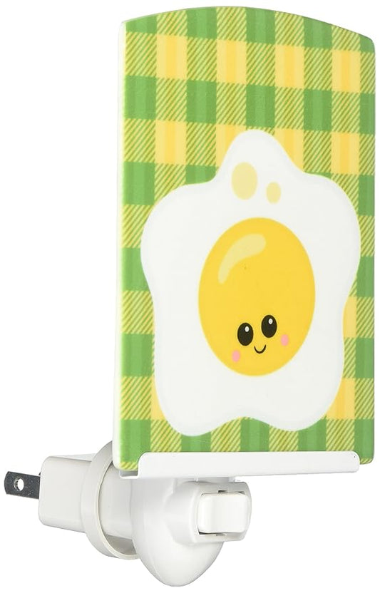 Caroline's Treasures BB7044CNL Fried Egg Face Ceramic Night Light Compact, UL-Certified, Ideal for Bedroom, Bathroom, Nursery, Hallway, Kitchen, 6x4x3, Multicolor