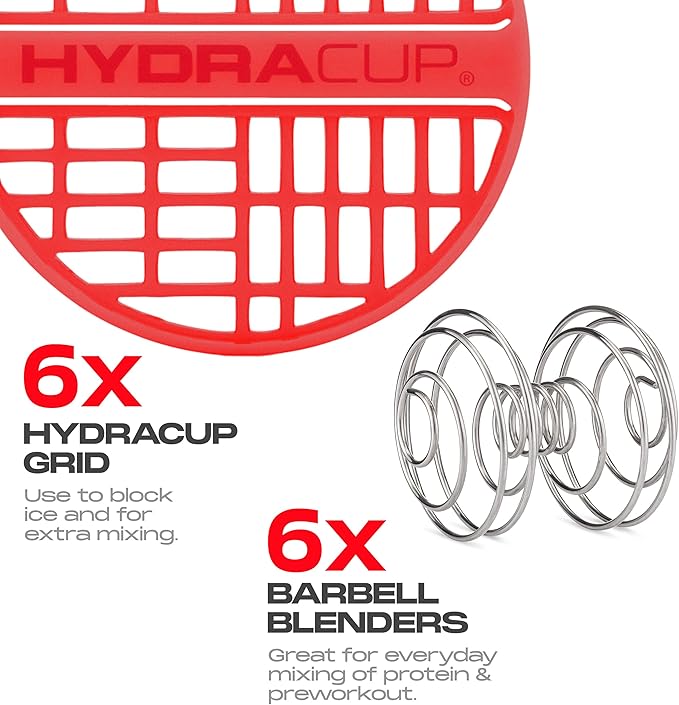 Hydra Cup OG [6 Pack] 28 oz Shaker Bottles for Protein Shakes, Shaker Cups with Ball Blender Whisk, BPA Free (Multicolor Set)