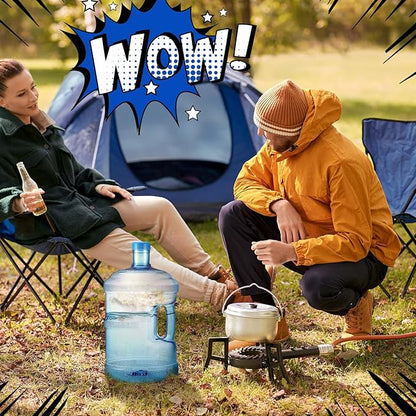 2 Pieces Water Jugs Round Plastic Water Bottle Portable Water Jug with Handle Leakproof Screw Cap Reusable Large Capacity Water Bottle for Camping Outdoor Travel Gym Use(3 Gallon)