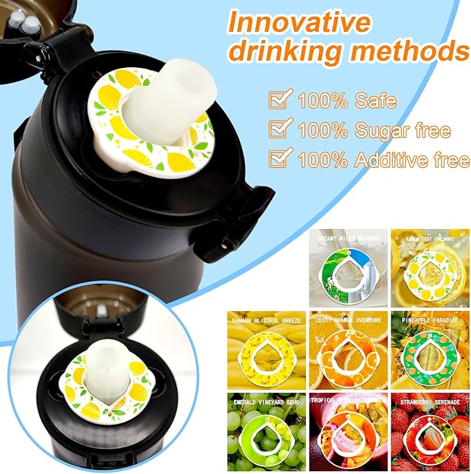 Air Water Bottle with Flavor Pods, 750ML Scent Water Cup with Flavor Pods Box，0% Sugar Fragrance Water Bottle Suitable for Outdoor Sports (Black+8pods)