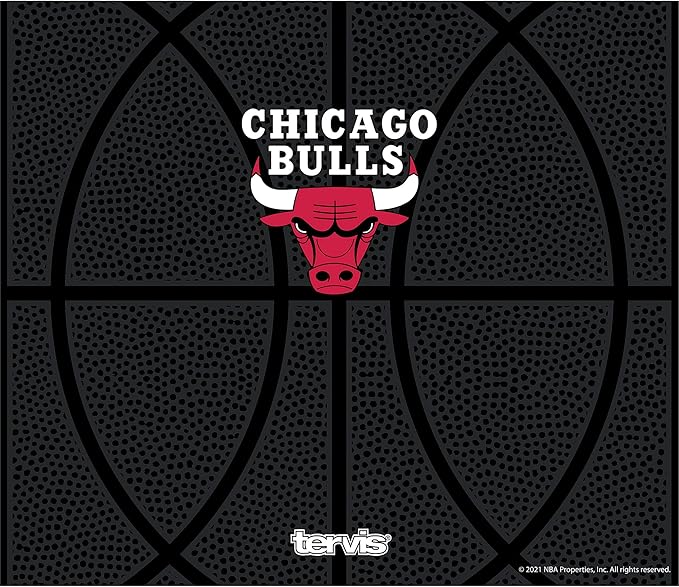 Tervis NBA Chicago Bulls Leather Triple Walled Insulated Tumbler, 24oz Wide Mouth Bottle, Stainless Steel