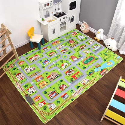 Kids Rug 8x10 Kids Room Rugs for Bedroom Carpet Classroom Playroom Car Rug Kids Educational Rug Extra Large Soft Crawling Play Mat for Children Toddlers Kids Play Rug