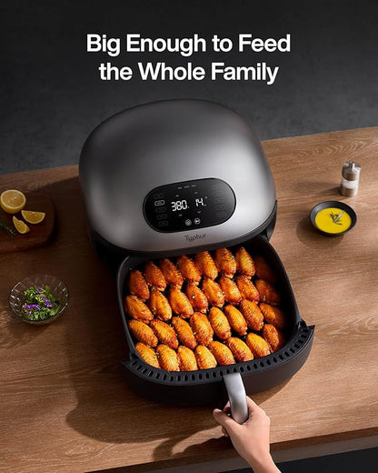 Dome Air Fryer, No.1 Cooking Speed Large Air Fryer with Superior Airflow, Self-cleaning Smart Digital Air Fryer with Dishwasher Safe Basket for Quick Easy Meals, Up to 32 Chicken Wings Capacity