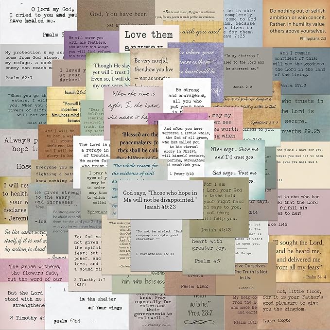 50Pcs Bible Stickers, Inspirational Retro Verse Christian Stickers, Quotes Bible Study Supplies for Tumbler Cup Water Bottle Laptop Phone Case Scrapbooking Skateboard Teens Aldult Kids