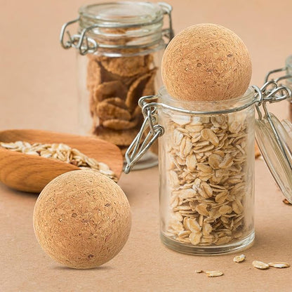 2 Pieces Wine Stopper Cork Ball 2.4 Inch/ 6.1cm Wooden Ball Bottle Corks, Replacement for Wine Decanters and Carafe Bottles, Set of Premium Wine Cork Lids Stoppers Replacement