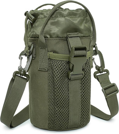 Water Bottle Holder Bag with Adjustable Shoulder Strap,Water Bottle Carrier Bag for Sports Gym Hiking Camping Walking Travel