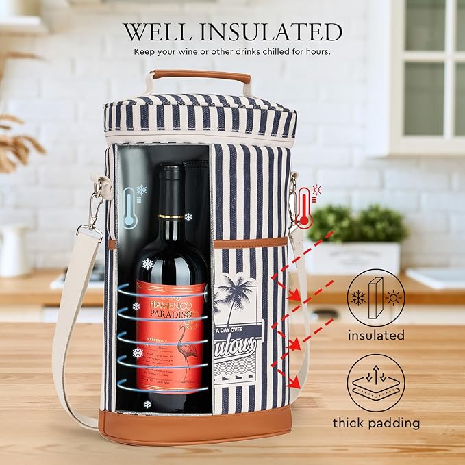 AW BRIDAL Personalized Gifts for Women Funny Birthday Gifts for Sister Mother's Day Gifts - Not A Day Over Fabulous Wine Cooler Bag with Tumblers