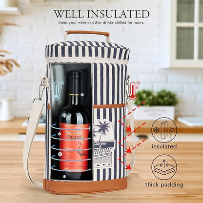 AW BRIDAL Personalized Gifts for Women Funny Birthday Gifts for Sister Mother's Day Gifts - Not A Day Over Fabulous Wine Cooler Bag with Tumblers