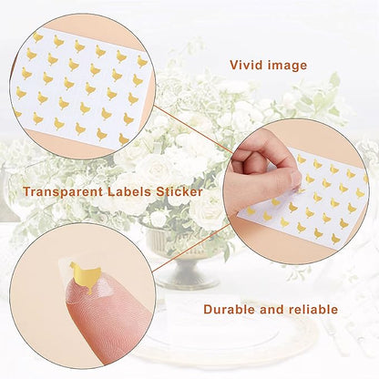 OLYCRAFT 1200pcs 4 Styles Gold Meal Stickers 1 Inch Food Choice Sticker Cow/Chicken/Fish/Carrot Wedding Meal Indicator Stickers Kitchen Stickers Meal Stickers for Place Card Wedding Party Supplies