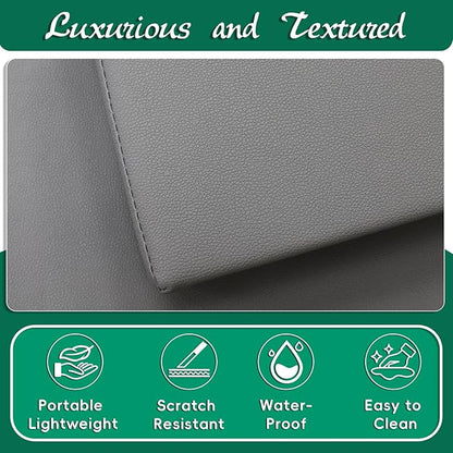 2PCS Neck Pillows for Side Sleepers, Foam Pillows for Sleeping, Head Pillow, Waterproof Faux Leather, Easy to Clean 18x8x3IN / 45x20x8CM (Grey)