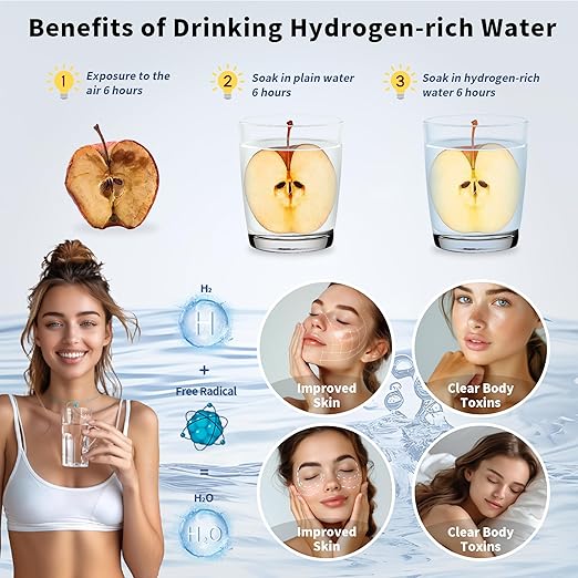 AUNOOL Hydrogen Water Bottle 2024，Hydrogen Water Bottle with SPE PEM ，Hydrogen Water Bottle Generator Improve Water in 3 Minutes Gifts for Mom, Daily Use, Travel Gifts for Women