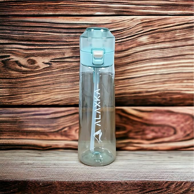 Air Water Bottle with Flavor Pods, 650ml, Workout Water Bottle, BPA Free Water Bottle, with 7 Water Bottle Flavor Pods, Sports Water Bottle Suitable for Outdoor sports, Gym, Gift (Blue, 650 ml)