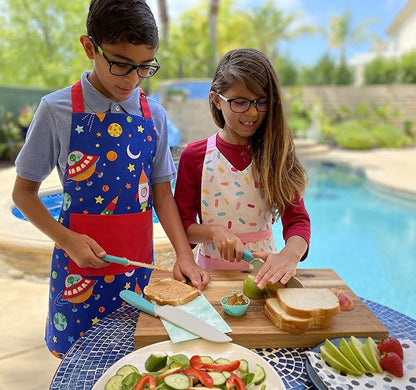 3-Piece 5", 6" and 7" Serrated BPA-Free Knife Set for Kid Safe Cooking