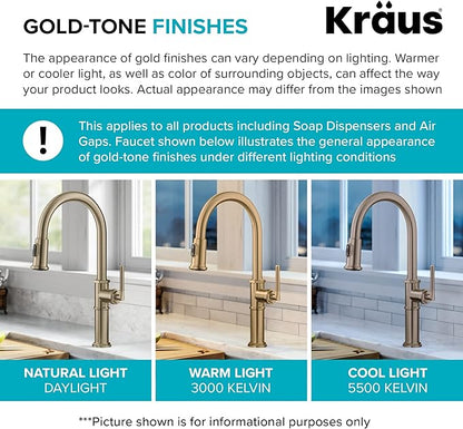 KRAUS Spot Free Bolden™ 18-Inch Commercial Kitchen Faucet with Air Gap in All-Brite™ Antique Champagne Bronze Finish