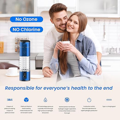 290ml Hydrogen Water Bottles 5000 BBP Hydrogen Water Bottle Generator 5min Quick Electr Portable Hydrogen Water Bottle Ionizer