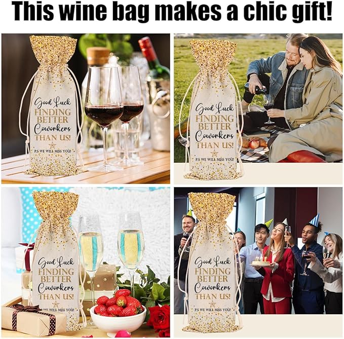 Going Away Gifts Congratulations Gifts for Women Wine Bag Leaving Job Gifts Farewell Gifts for Coworkers Men Lady Teacher Doctor Friend Him Her Bestie Wine Bags