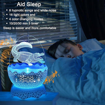 Alligator Egg Night Light for Bedroom, Remote Control & White Noise Bluetooth Speaker, 14 Colors LED Night Lights for Kids Room, Best Gift & Decoration for Children's and Adults' Bedroom