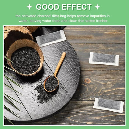 24 Packs Replacement Activated Charcoal Distiller Filters Coconut Shell Activated Carbon Filter Sachets Compatible with Countertop Water Distiller Models