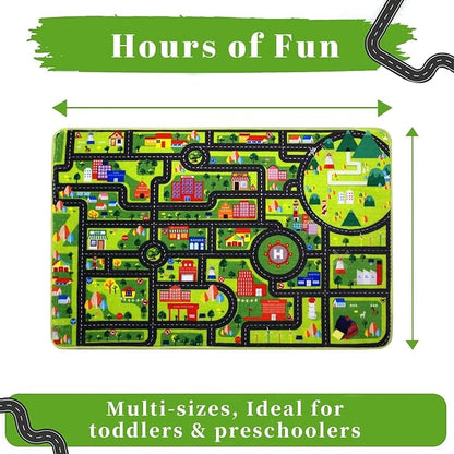 Kids Playroom Rug Car Rug Learning Carpet Educational City Roads Carpet for Playing with Cars Kids Playmat for Baby Kids Playroom Non Slip Play Mat Toddler Playmat Rug, 3x5 ft, Black Streets