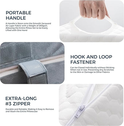 3PCS Bed Wedge Pillow Set - Memory Foam Adjustable 8&12'' Folding Triangle Pillow for Leg Knee Support Sleep Apnea Back Pain Relief Acid Reflux Snoring Sitting Up Rest Post Surgery Recovery