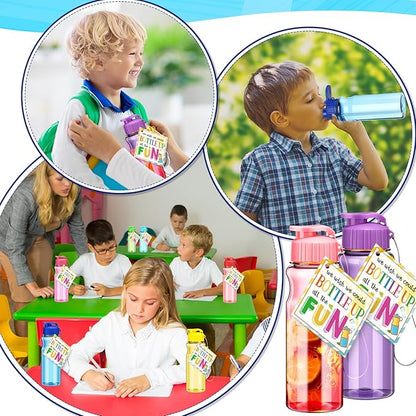 Water Bottles Bulk End of the Year Gifts for Students 18 oz Portable Sports Water Bottle Summer Graduation Student Gifts from Teacher for Kids School Classroom Prizes Goodie Bag (12)