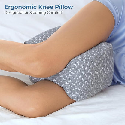 5 STARS UNITED Knee Pillow for Side Sleepers - Memory Foam Leg Pillow for Side Sleeping - Between Legs Pillow for Hip and Lower Back Pain - Sciatica Pain Relief