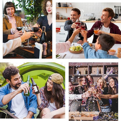 4PCS Wine Key Corkscrew - Stainless Steel Wine Opener with Foil Cutter, Double Hinged Cork Screw Wine Bottle opener, Professional Bar Accessories Wine Key for Servers, Bartenders