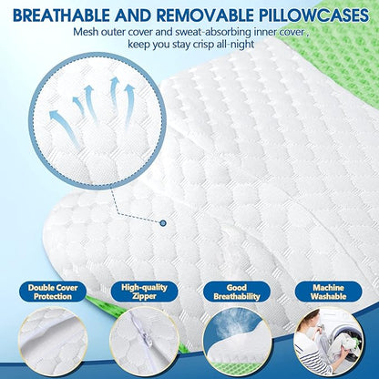 5X Pain Relief Cervical Pillow for Neck and Shoulder Support,Hollow Design Cervical Memory Foam Pillows, Orthopedic Ergonomic Neck Pillow,Contour Bed Pillow for Side,Back,Stomach Sleeper……