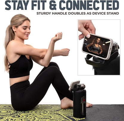 Leakproof Glass Water Bottles 64 oz - Borosilicate Large Glass Water Bottle with Straw & Time Markers - Half Gallon Water Bottle Glass, Wide Mouth Glass Gallon Water Bottle 2 Litres